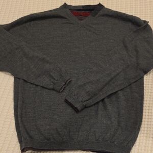 Robert Graham Charcoal V-Neck Sweater